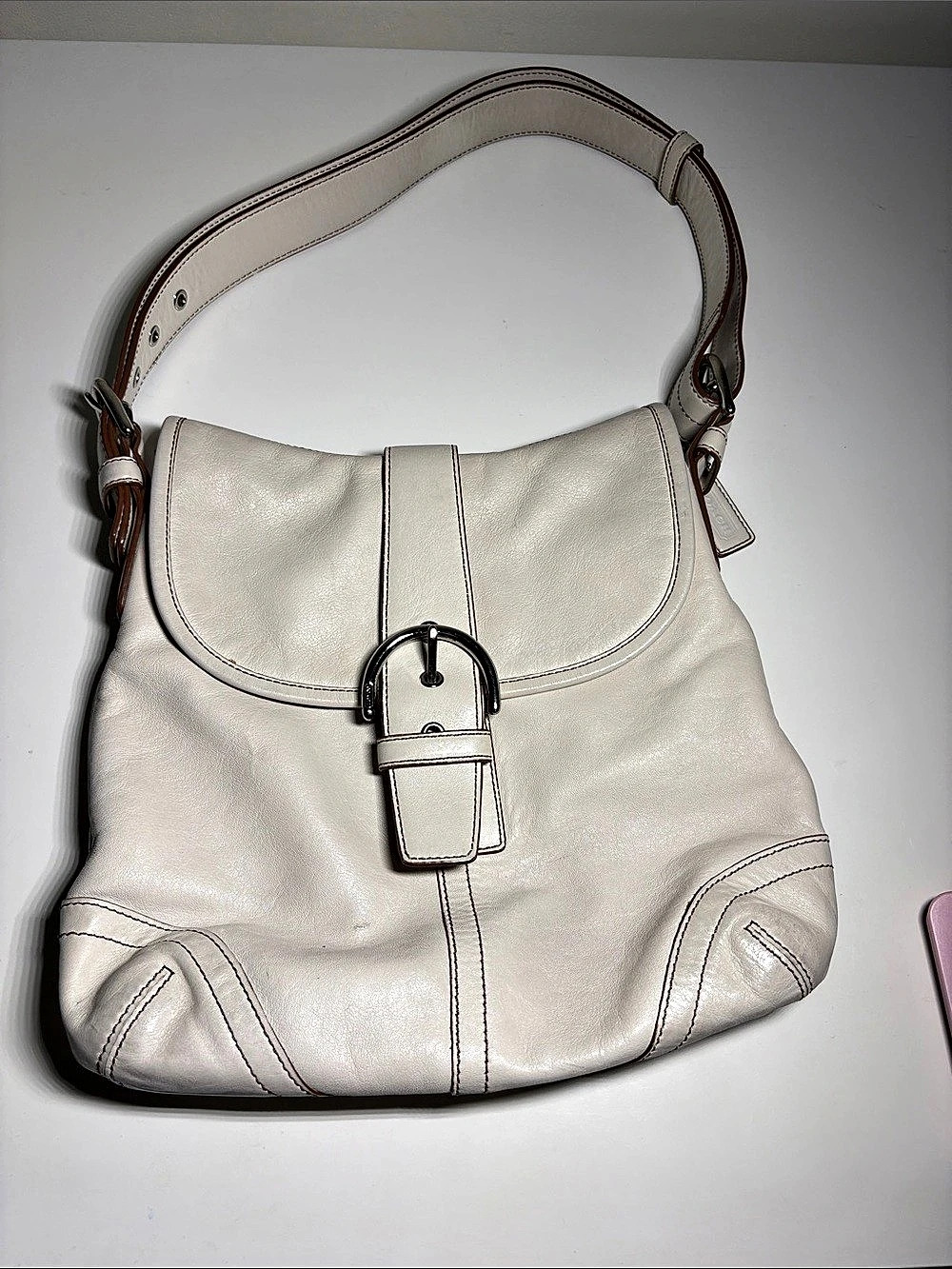 Y2K Coach Legacy Hobo Leather Hobo Bag in White